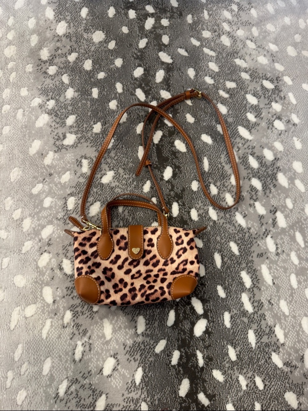 Stoney Clover Lane Leopard Print Crossbody with Brown Trim